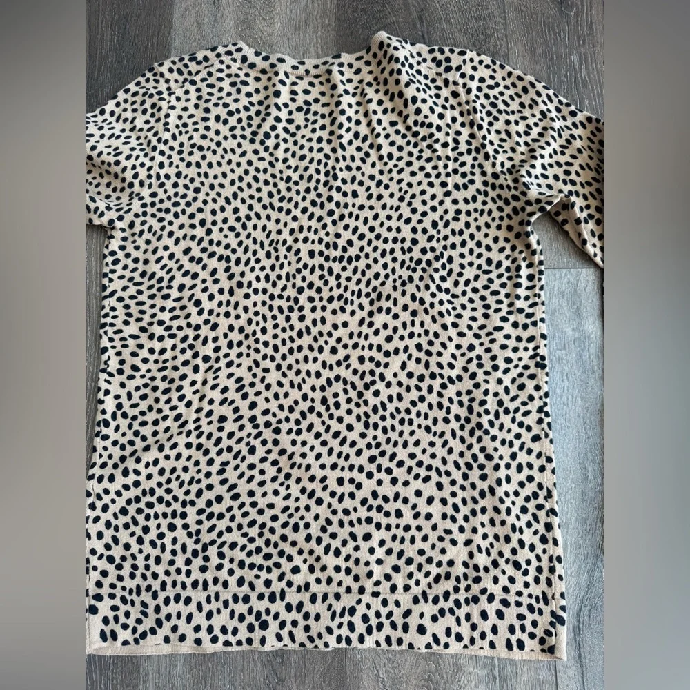 J. Crew Teddy Tan and Black Leopard Dot Sweater, women’s size XS
